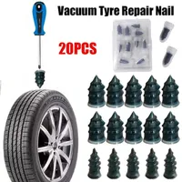 20pcs Vacuum Tyre Repair Nail for Car Motorcycle Bike Tire Puncture Repair Tools Universal Rubber Steel Nails Screwdriver Set