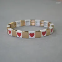 Bohemian Bracelet Handmade Love Braided Stackable Enamel Railbow Tile Fashion Street Pography Bangles Dropship Bangle Inte22