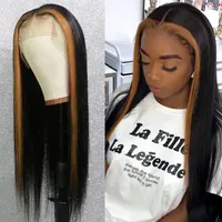 Кружевные парики 13x4 Ombre Front Human Hair Wig Prucked Brazilian Ontage Straight Frontal для чернокожих женщин Tobi22