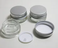 5g 5ml mini thick clear glass cream jar pot bottle with aluminum lids & inner cap 1 6oz cosmetic perfume bottle