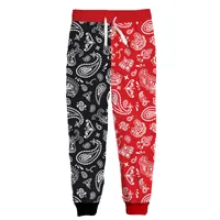 New Fashion 3D imprimé National Wind Pattern Jogger Sweatpants Femme Femmes hommes Pantalons hip-hop pleine longueur Bandana Red Paisley 004