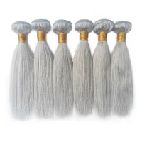 Brazilian Jungfrau Haare Bündel Remy menschliches Haar Scheuchen weben graue silberne Farbe blonde braune natürliche schwarze 14-26 "3pcs