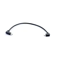 Left Angle 90 Degree Micro USB 5Pin Male to Type-C Male Cables Converter OTG Adapter Data Cord Cable 25cm