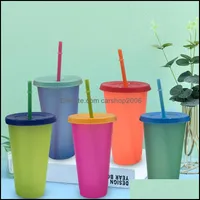 Кружки многоразовый цвет смены чашки пластиковой экологически чистые холодные воды DHL5T