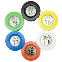 Circular embedded LED digital display thermometer humidity meter reptile pet acrylic box temperatures and humidity detection