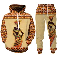 Le plus récent African Dashiki Tribal Print Two Piece Sets Men's Men's Casual Pullover Pants Pantalon de style ethnique Joggers Tracksuis Suit de style ethnique