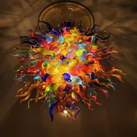 Spaanse multicolor kroonluchter hanglampenstijl Hangende doe -het -zelf geblazen glazen kroonluchters en suspensies voor huisdecor296q