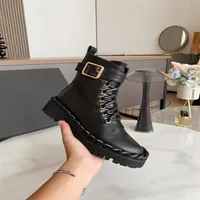Designer Ladies Ankle Boots Luxury Quality Black Short Boots Fall Winter Fashion Lace-up Casual Shoes Martin Boots Size 35-40313t