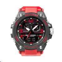 2022 CWP Relógios à prova d'água Relógio esportivo masculino Smael Brand Red Color LED Electronics Chronograph Auto Data Wristwatch Outdoor Sports Gift P1