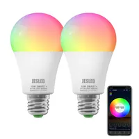 JESLED 10W Lights Bulbs B22 E27 Color Color Coluring WiFi LED Bulb 2700K-6500K RGBCW DIMMABLE SMART BULBS LEDS LIGHT ALEXA HOME FOR PARTY BAR KTV