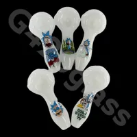 R&M Heady Glass Spoon Spoon 4&quot; Honeycomb Pipe Oil Burner Tobacco Smoking Accessories GH03
