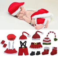 Clothing Sets Born Baby Pography Props Accessories Boys Girls Crochet Knit Christmas Po Hat Caps Costume OutfitsClothing