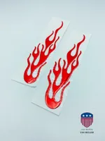 Red Plastic Fire Flame Match Sticker Adhesive Adhesive Decal Decal Decal Decal de style 3D