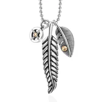 Titanium stalen veer kleine vliegende adelaar ketting combinatie creatief blad hanger mode -item sieraden sp680