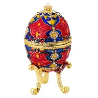 Jewelry Pouches, Bags Crytsal Enamel Easter Faberge Egg Jewellery Box Ring Earrings Russian Case