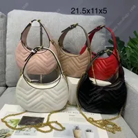 Woman Marmont väskor Designer Bag Luxury Handbag Hobo Lady Underarm Purse Fashion Handväskor Zig Zag Mönster 2022