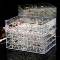 Cajas de almacenamiento contenedores 120 cuadrículas Transparent Nail Art Decoration Box Rhinestones Beads Accesories Mostrar caja de contenedor herramienta de manicura