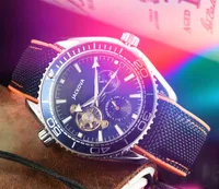 Relojes de marcado de esqueleto de modelo superior 41 mm de movimiento automático de tela de nylon Sports Self-Wind Fashion Wallwatches Reloj de Lujo