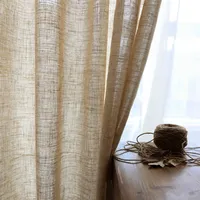Современная льняная занавес для гостиной спальни Pure Color. Хлопковые льняные занавески из тюля