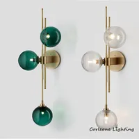 Wall Lamps Modern Lamp Gold Glass Ball For Living Room Bedroom Bathroom Nordic Decor Bedside LED Light FixturesWall