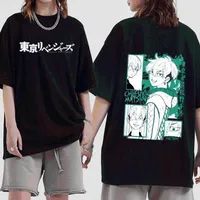Heren t-shirts anime Tokyo Revengers t-shirt mannen vrouwen Harajuku dubbelzijdige print chifuyu matsuno grafische tee oversizedmen's whit22