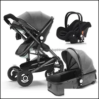 Коляски Baby Kids Maternity Baby Stroller 3 в 1 неонатальная карета высокая пейзажная коляска с четырьмя сезонами.