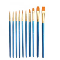 Oil Paintbrush Set rond plat puntige punt aluminiumoxidebuis Nylon Hair Artist Acryl -verfborstels voor acrylolie Waterverf