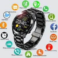 Çelik Bant Akıllı İzle Erkekler Akıllı Bluetooth Çağrı İzle Android IOS için 2022 Yeni Spor Spor Izci Moda Smartwatch Adam + Kutusu