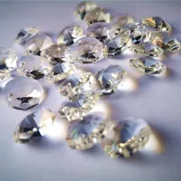 Kryształ żyrandolowy najwyższa jakość 100pcs 14 mm przezroczyste ośmiokątowe koraliki w jednym otworze DIY Windows Suncatcher Dekoracja domu biżuteria MakingChandeliercha