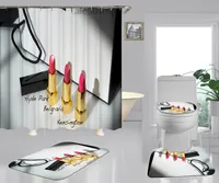 Neue Modeflaschenabdruck Duschvorhänge Sets Hipster Hochwertiges Badezimmer Anti-Peeping-Nicht-Rutsch Deodorant Badmatten