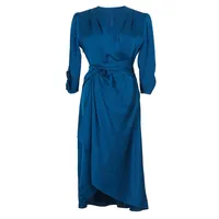 Lässige Kleider Hwitex Frauen Sommerkleid offizielle Dame Slim Fit Oneck Aline Heavy Seide 19mm Kausaler HW2004Casual