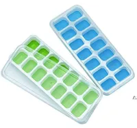 IJsblokjesbakken Keukengereedschap 2 Pack Easy-release Siliconen Flexibele 14-Ice-trays omvatten morsenbestendig afneembaar deksel BPA GRATIS voor LJJA12691