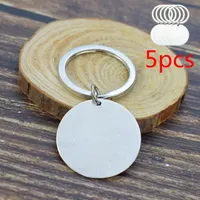 5pcs set Diy Blank Keychain Handmade Metal Keychain Base for Engraved Your Letters Quote Key Chain Jewelry Gift J0306283C