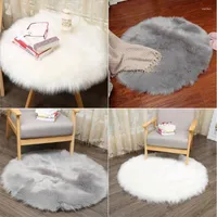 Carpets Fluffy Round Rug For Living Room Home Decor Bedroom Kid Floor Mat Decoration Thicker Artificial Wool