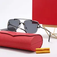 red fashion sport sunglasses for men unisex buffalo horn glasses mens women rimless sun eyeglasses metal frame eyewear lunettes 7 274r