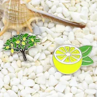 Lemon Tree Brosches Green Tea Emamel Pin For Shirt Lapel Bag Fruit Badge Cartoon Jewelry Gift Kids Friends 6149 Q2
