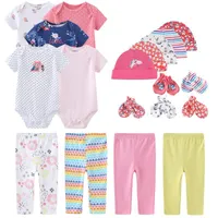 Set di abbigliamento abiti da bambino nati kiddiezoom 19 pcs/lotto da 0 a 3 mesi cappelli da ragazzo guanti pantaloni corpi di veste per neonati cottonclothing