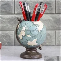 Pencil Cases Bags Office School Supplies Business Industrial Globe Pen HolderDesk Blue Cup Organizer Stationery Accessories Decorative Ki
