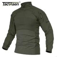 Tacvasen Men Tactical T Shirts Military Contton Cotton Long Sleeve Airsoft Army Male Male Lightweight Hunt Tops Paintball 220810