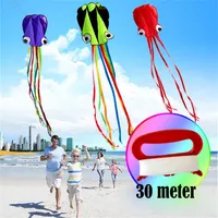 3D 4m grote octopus vlieger met handvatlijn Kinderen Outdoor Summer Game Professionele stuntsoftware Power Beach Kite Kids Toy 220602