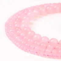 Round Natural Rose Quartz Beads Gemstone Energy Stone Beads For Women Bracelet Joyería de bricolaje Hacer 1 hilo 4-10 mm256e