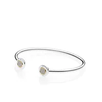 Authentique 925 Couchette en argent sterling Bracelet en or 18k pour femmes Logo Fit Pandora Charm Beads Bracelet Diy Jewelry248d