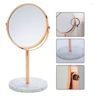 Kompaktowe lustra Rose Gold Mirror Makeup Vanity Marble Base Desktop Okrągłe dekoracje domu kosmetyczne biuro Wish22