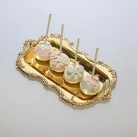 Mini ban de pastel decorativo plateado stand de cupcakes de oro bandeja de placa de postres de pastel decorativo suministros de fiesta225q
