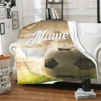 Soccer Custom Nameblanket Couverture de jet personnalisé Super Soft Gift For Family Friend Dog Pets chambre 60x50 220702