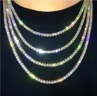 Candlelight Diners Diamond Tennis Choker Mens Tennis Gold Silver Iced Out Chain Halsband Fashion Hip Hop Jewelry 10 Pieces/Lot Batch