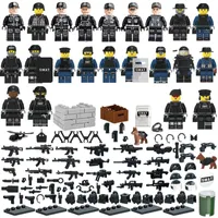 Mini bebekler seti yapı taşı minifigs asker mühür komando anime Şekil 16 askeri küçük parçacık monte edilmiş tuğlalar eğitim oyuncakları çocuklar için hediye
