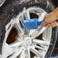 Herramienta de limpieza de la rueda de la rueda del automóvil de neumáticos de microfibra portátiles con mango de plástico