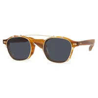 Gafas de sol Belight óptica Jacques Marie Mage Menores UV400 Protección Vintage Retro Acetato Clip con Case Oculos 9554SungLasses
