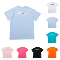 Womens T-shirt 2022 Klassieke Candy-Colored Trendy Macarons Wave Tees Casual Summer Short Mouw Mens Tops Ins Hot